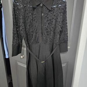 Miusol Black Lace Long Sleeve Dress